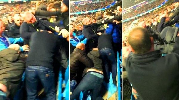 هدف محمد صلاح كاد يتسبب بمجزرة في ملعب “الاتحاد”.. بالفيديو: كدمات وركلات أثناء المباراة