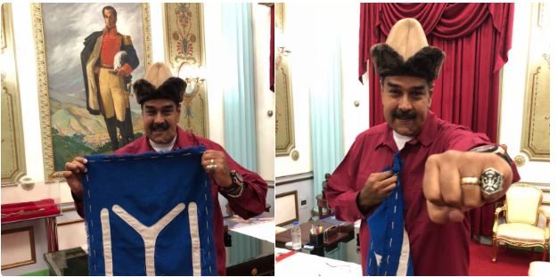 الرئيس الفنزويلي يدعو طاقم “قيامة أرطغرل” لزيارة بلاده.. ويلتقط صوراً بعلم الـ”قايي”