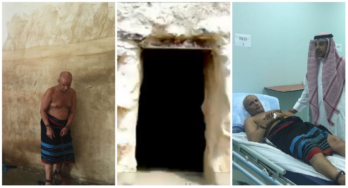 كبَّلوه وحبسوه في كهف منذ 35 عاماً بسبب مرض نفسي.. فيديو صادم لرجل سعودي وسط السلاسل والأصفاد