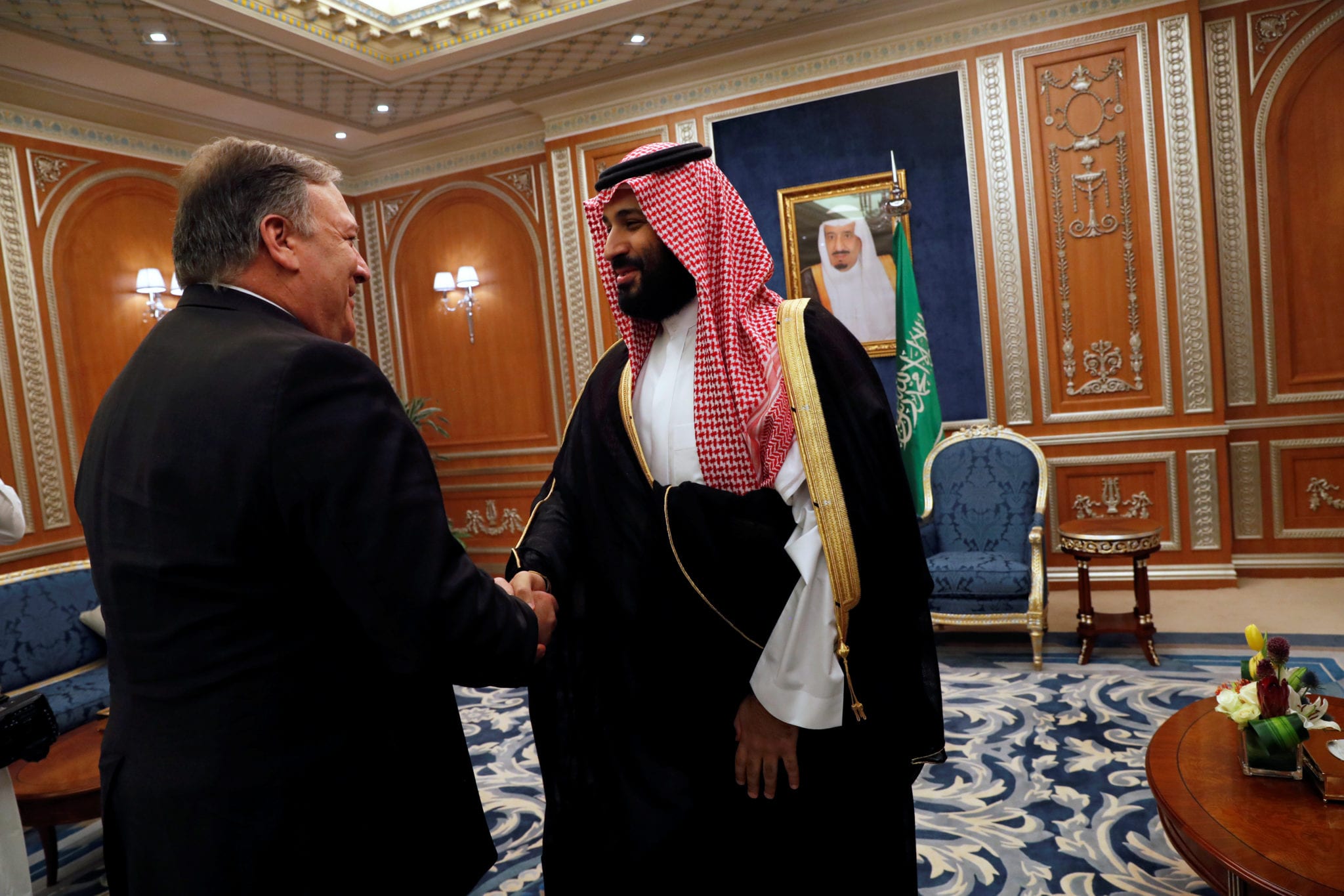 وزير الخارجية الأميركي مايك بومبيو وولي العهد السعودي محمد بن سلمان
