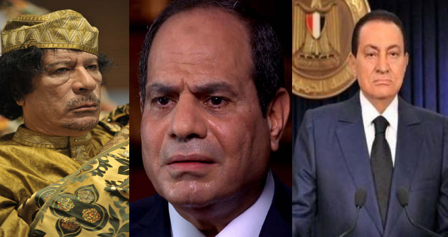 القذافي ومبارك والسيسي