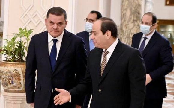 رئيس الوزراء الليبي الجديد عبد الحميد دبيبة والرئيس المصري عبد الفتاح السيس