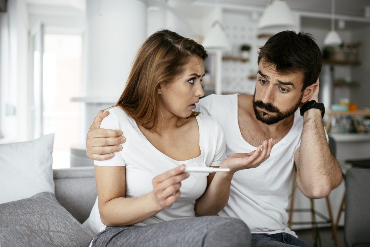 استخدم الرجل اختبار الحمل