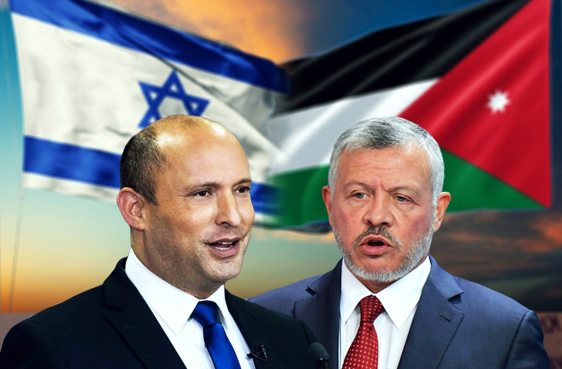 رئيس وزراء إسرائيل نفتالي بينيت والملك الأردني عبد الله الثاني المياه