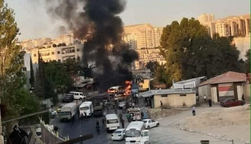 دمشق سوريا حافلة عسكرية