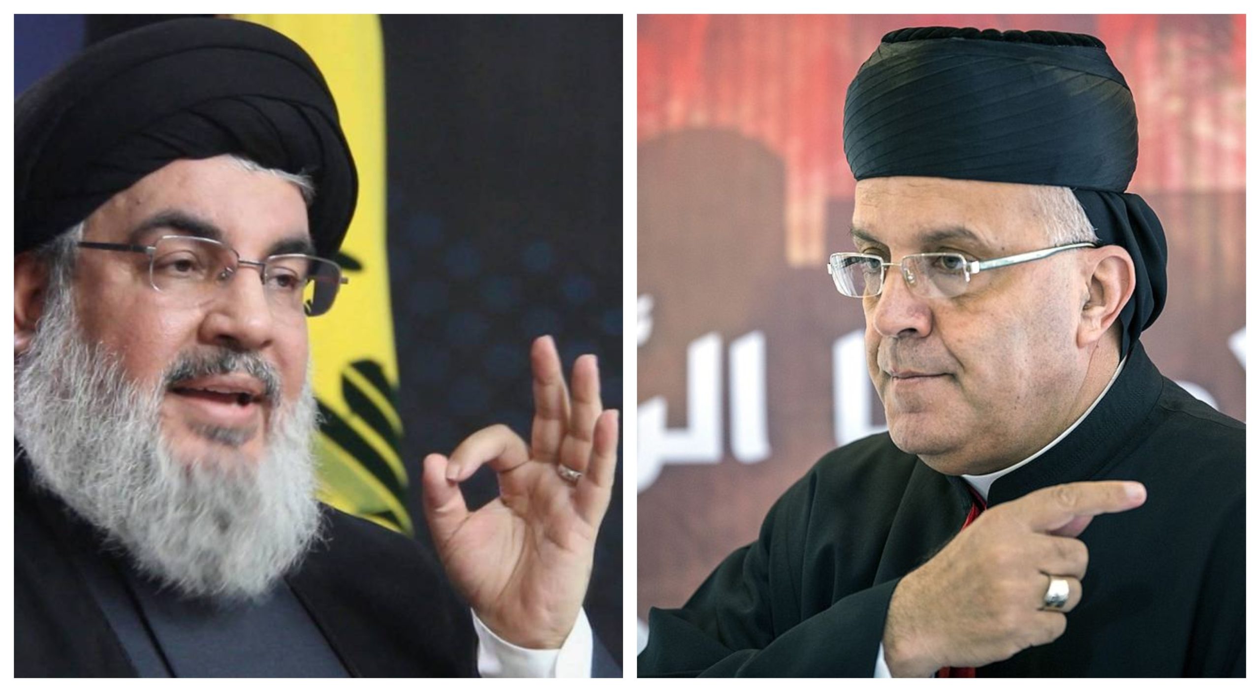 Getty Images المطران موسى الحاج وحسن نصر الله