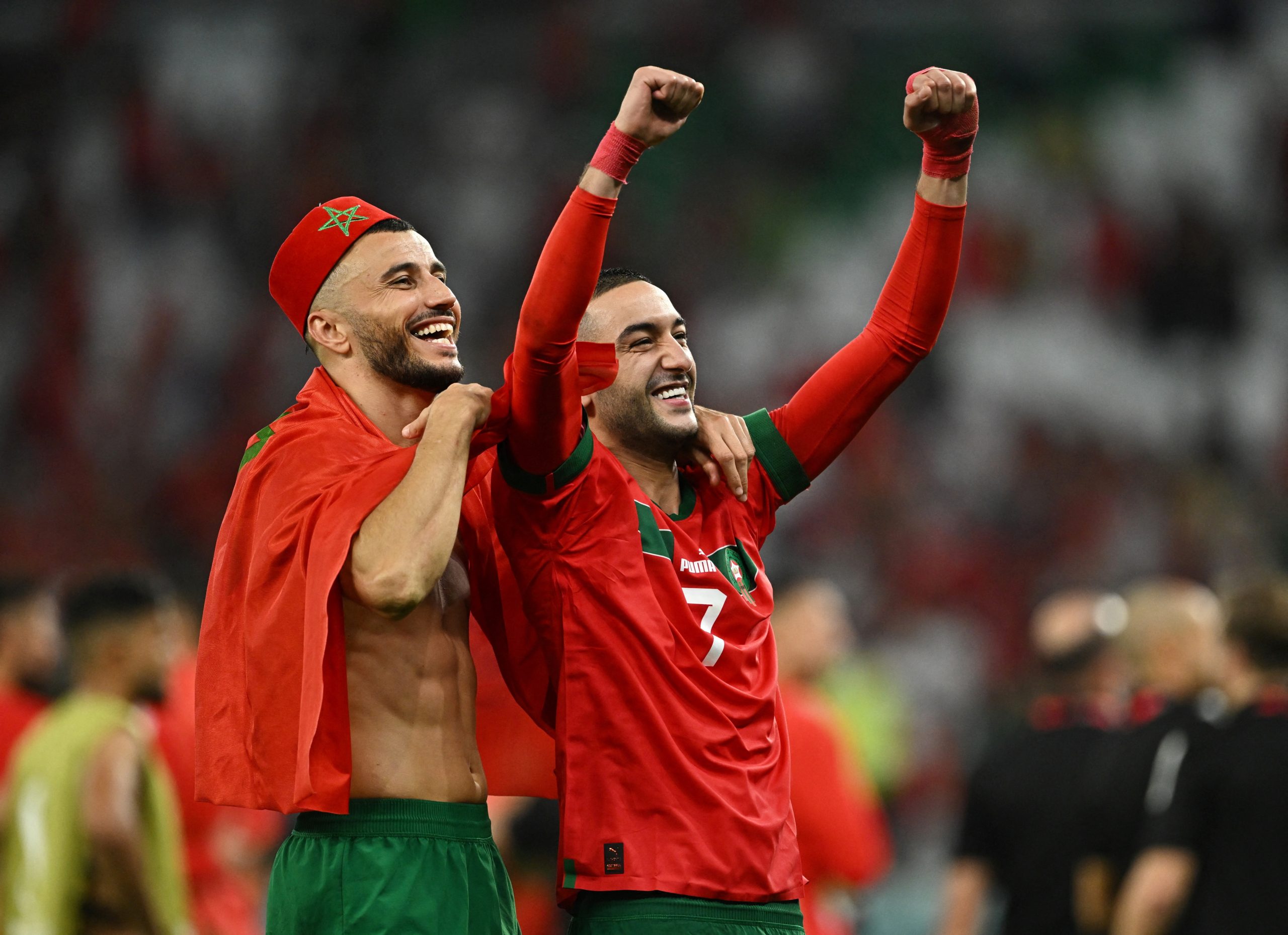 منتخب المغرب صنع التاريخ في كأس العالم 2022 (رويترز)